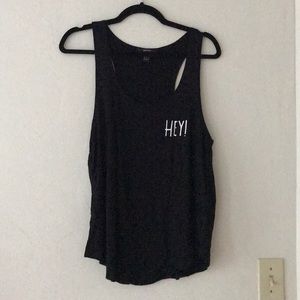 Black HEY! Tank Top